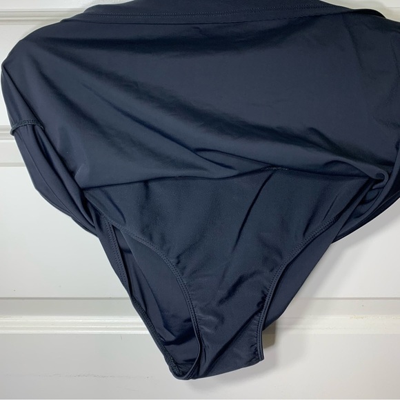 Swan Hi Waist Beach Swim Skirt Built in underwear Sz 10 Black White Polka Dots - Picture 4 of 15